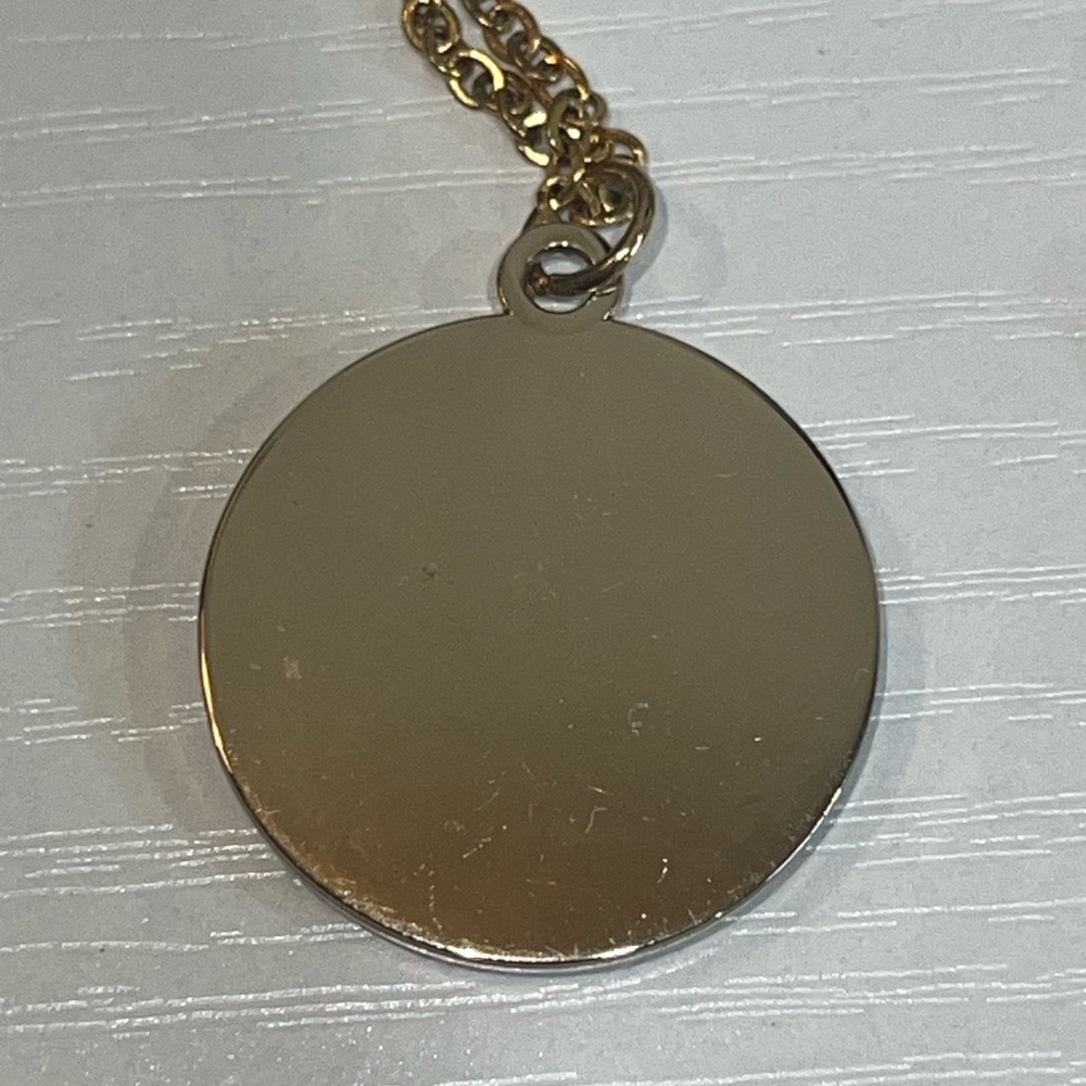 Gold and Pink Pendant Necklace - Picture 6 of 7